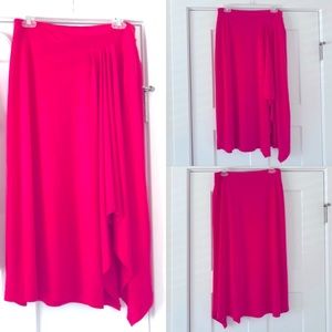 MICHAEL KORS Fuschia Hot Pink Flowy Pull-On Skirt BarbieCore Barbie Prep Medium